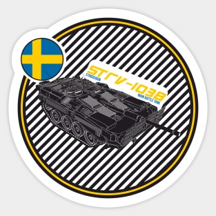 Strv-103B Swedish Main Battle Tank print on light Sticker